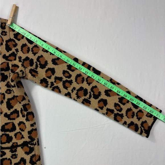 Talbots Wool Blend Leopard Print Open Front Sweater Blazer - Picture 10 of 14